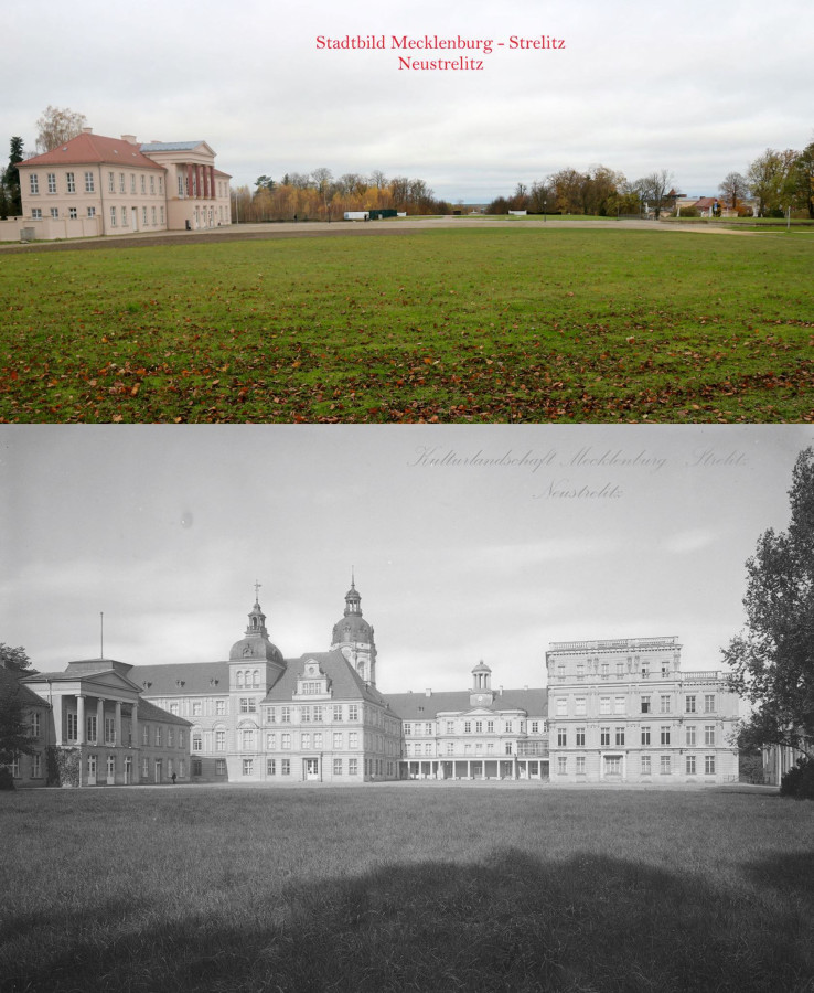 Schlossberg Neustrelitz Vergleich heute 1910 Stadtbild MST fb 25.01.2018
