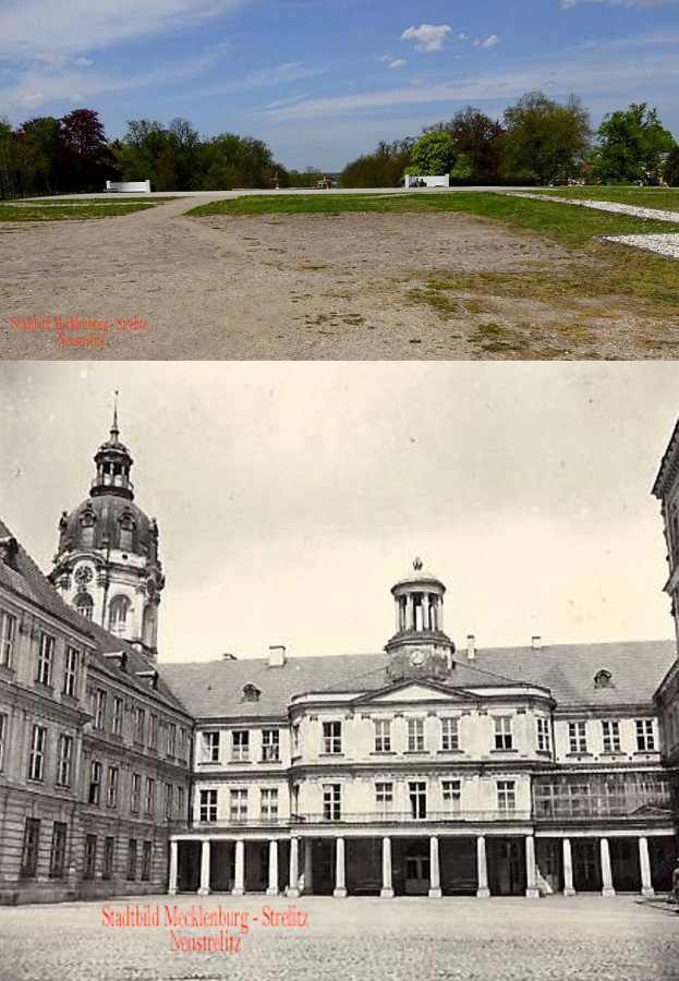 Schloss Neustrelitz Bildvergleich Tiergarten Stadtbild MST