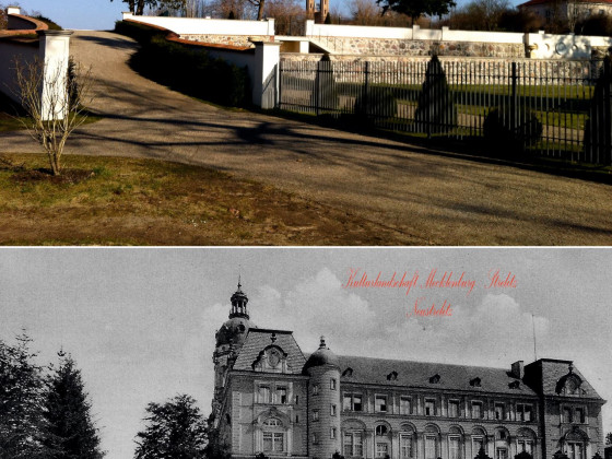 Schloss Neustrelitz Prinzengarten früher heute Bildvergleich