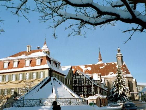 Marktplatz Feuchtwangen im Winter 2004
