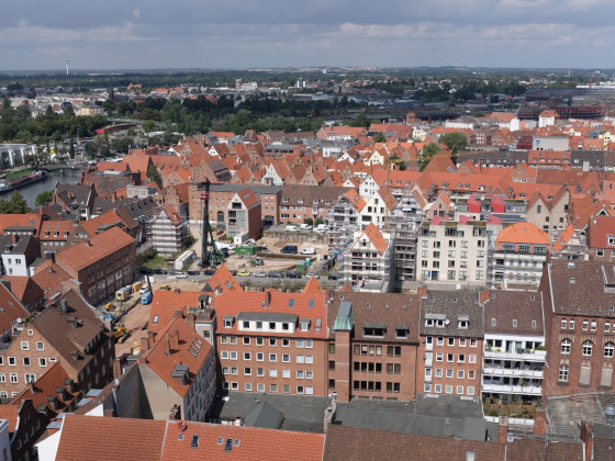 Luftbild Gründungsviertel von der Petrikirche