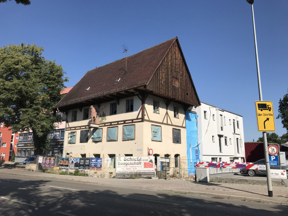 Ehem. Färberhaus und Gastwirtschaft "Zum Stachus", Gutenbergstr. 7 (August 2023)