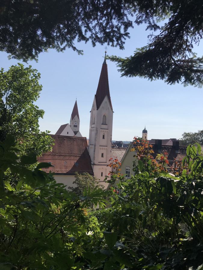 Blick vom Klosterberggarten auf die Türme von St. Martin, Klosterkirche und Dreifaltigkeitskirche