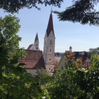 Blick vom Klosterberggarten auf die Türme von St. Martin, Klosterkirche und Dreifaltigkeitskirche