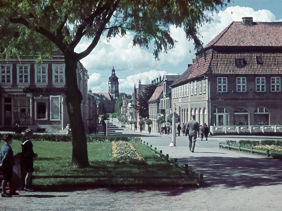 Neustrelitz Schloss 1940 Turm Marktplatz Postkarte