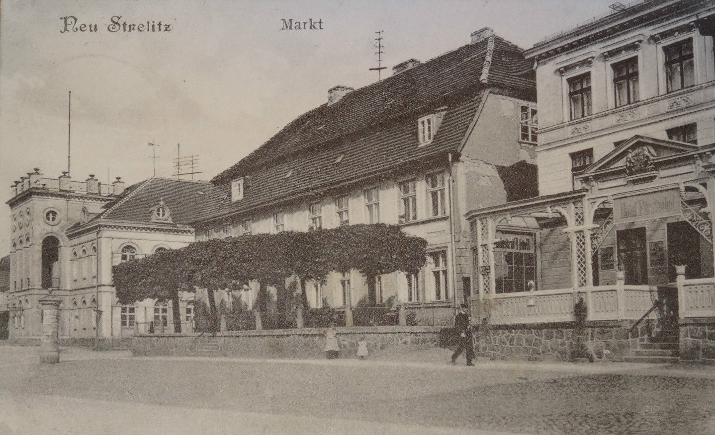 Neustrelitz Markt, Hotel Fürstenhof 1915